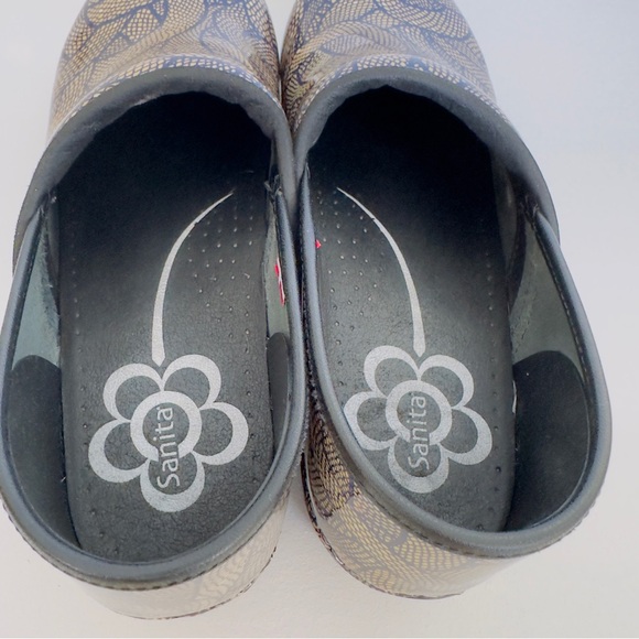 Sanita MEDUSA Danish Pro Clogs Women's 40 Snake Print Size 9 Leather Dansko Blue - Picture 14 of 15